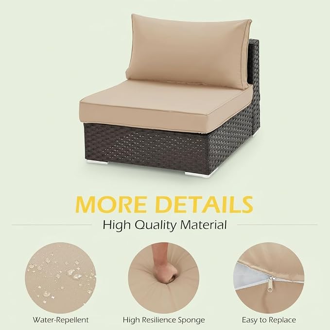 HOMREST Outdoor Replacement Cushions, 14-Piece Patio Furniture Cushion Set - Image 6