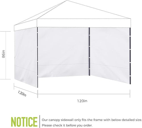10x10ft Canopy Sidewall 3 Pack Waterproof Wall Panel Replacement - Image 2