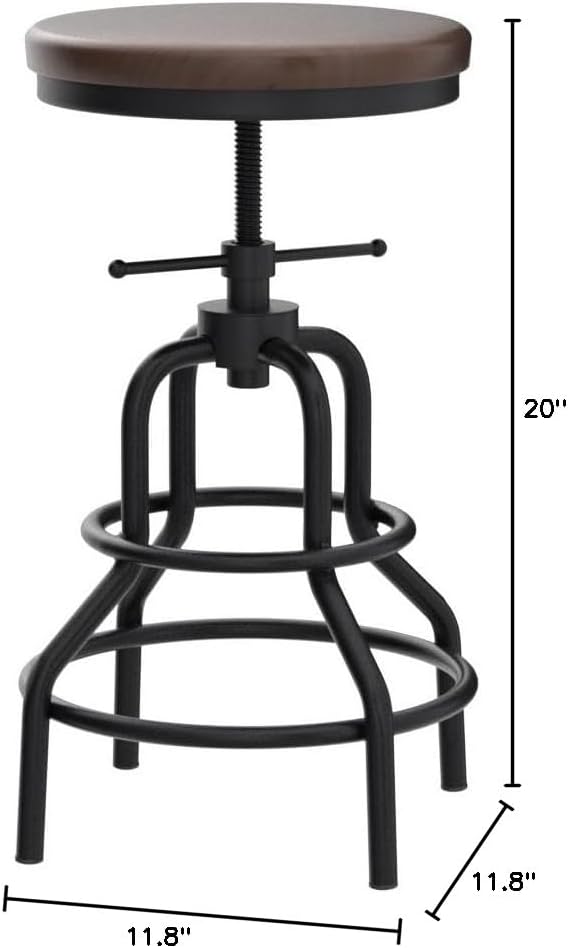 LOKKHAN Vintage Industrial Bar Stool - Image 3