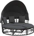 vidaXL Patio Lounge Bed with Canopy by vidaXL