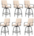 Outdoor Swivel Bar Stools Set of 6, Bar Height Patio Chairs by Godappe
