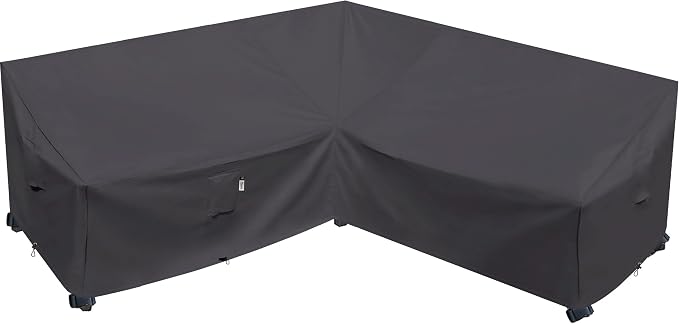 Heavy Duty Outdoor Sectional Sofa Cover, Waterproof 600D Patio Sectional Couch by Flexiyard