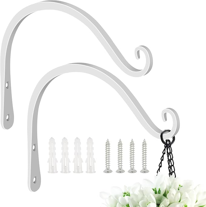 FEED GARDEN Iron Wall Hooks Decorative Metal Curved Plant Hanger Hooks by FEEDGARDEN