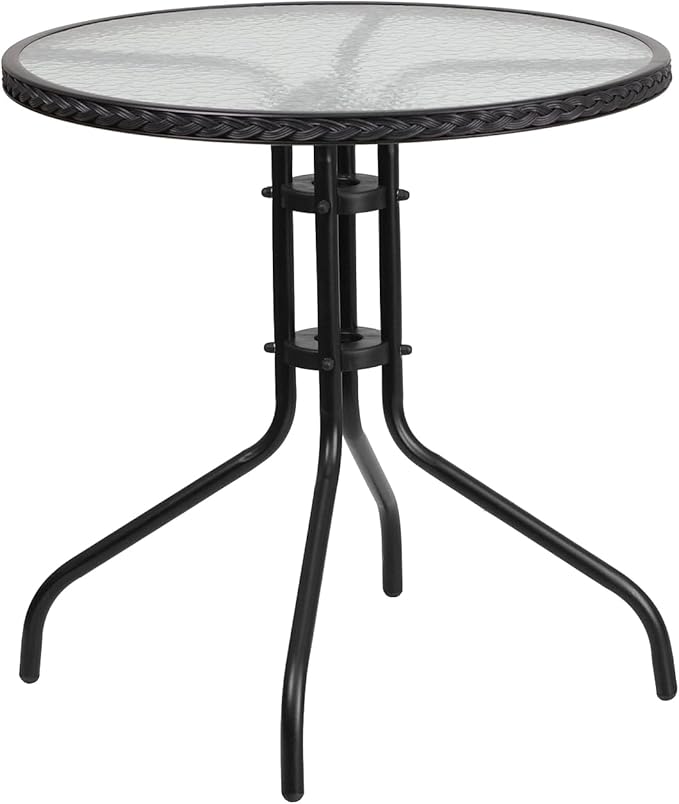 Flash Furniture Lila 28'' Round Glass Metal Table - Image 6