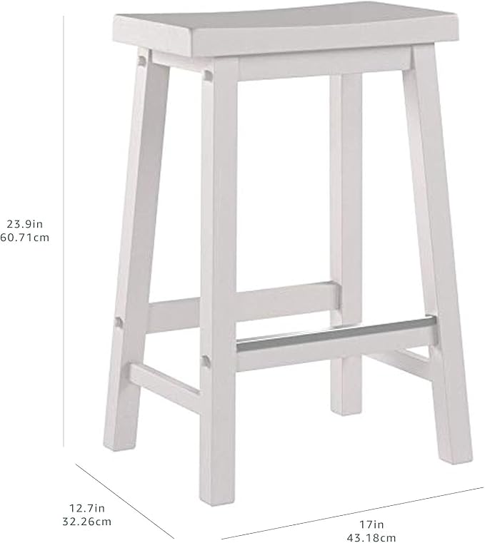 Amazon Basics Solid Wood Saddle-Seat Counter Height Bar Stools - Image 3