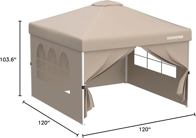 OASISHOME Pop-up Gazebo Instant Portable Canopy Tent 10'x10', - Image 10