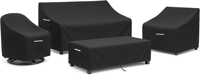 4-Piece Patio Furniture Cover Set, Waterproof Outdoor Furniture Covers by Unknown
