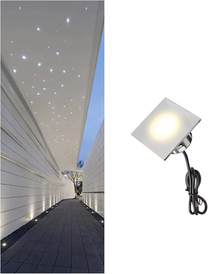 MALORY Recessed LED Deck Light, 4W 12V Low Voltage Landscape Lighting, Outdoor by MALORY