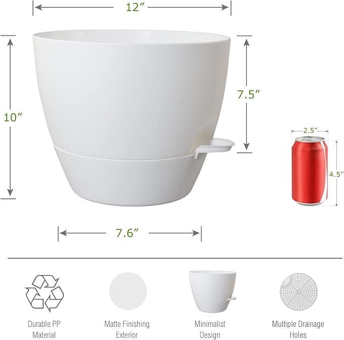 12inch Self Watering Pots, Plastic Planters - Image 2