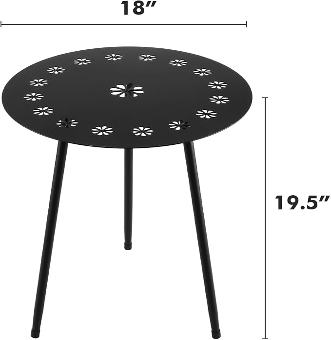 18 Inch Outdoor Side Table Patio Round Tables - Image 3