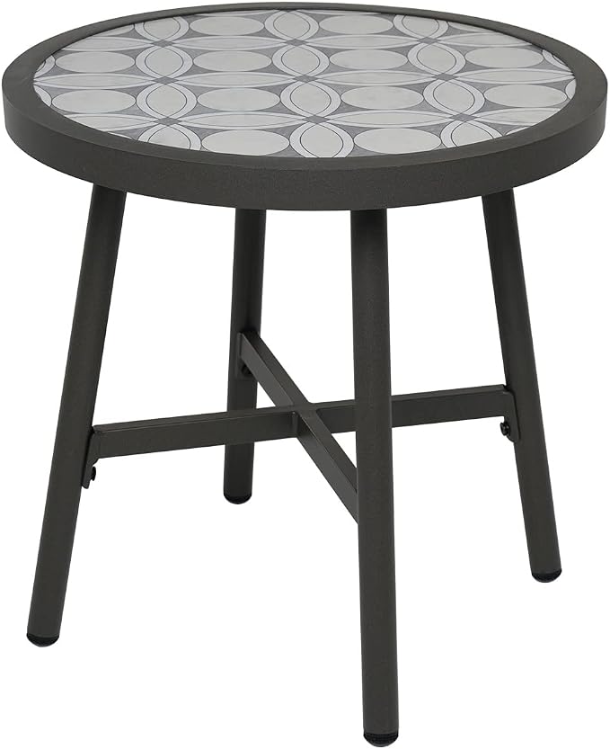 Grand Patio Outdoor Side Table, Round End Table by GrandPatio