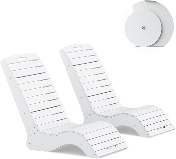 MELLCOM HDPE Pool Lounge Chairs Set of 2, in Pool Lounge Chairs up to 10-Inches - Image 8