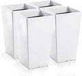Hushee Set of 4 Tall Outdoor Planters 21 Inch Tall Tapered Square Planter by Hushee