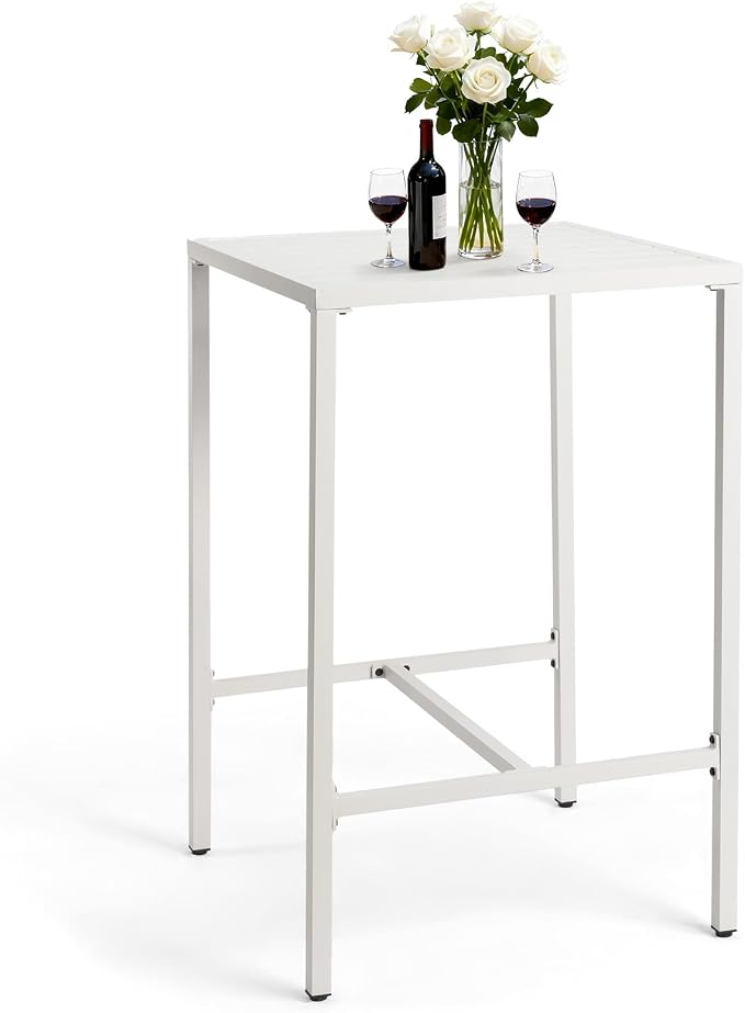 VINGLI 27 Inch Outdoor Bar Table, All-Weather Aluminum Patio Balcony Pub Table by VINGLI