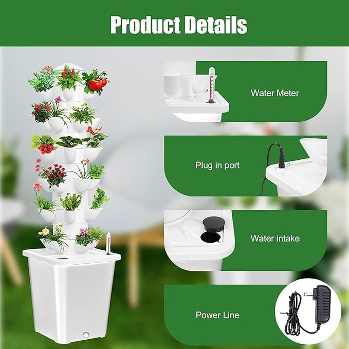 Vertical Hydroponic Tower Garden Growing System - Image 4