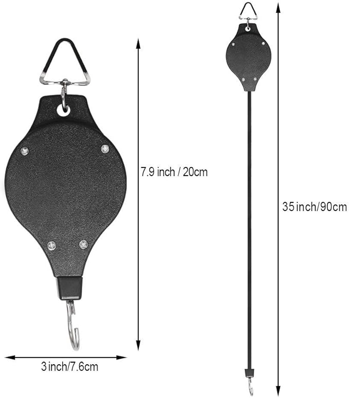 Pack Plant Hook Pulley, Retractable Plant Hanger Easy Reach Hanging Flower - Image 5