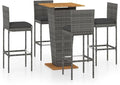 vidaXL Patio Bar Set with Cushions 5 Piece Garden Outdoor Balcony Backyard by vidaXL