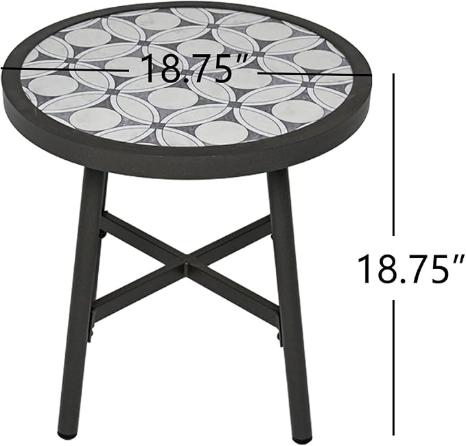 Grand Patio Outdoor Side Table, Round End Table - Image 3