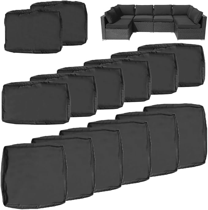 Covers for 14Pcs Outdoor Cushion 25.6x25.6x3.9inch Replacement Washable - Image 2