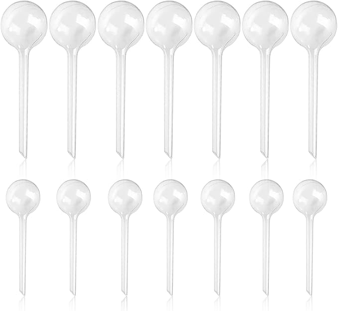 14 Pcs Plant Clear Watering Bulbs, Plastic Automatic Self-Watering Globes by -PlantWateringGlobes-