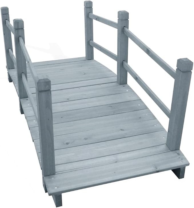 vidaXL Romantic Garden Bridge in Gray - Image 5