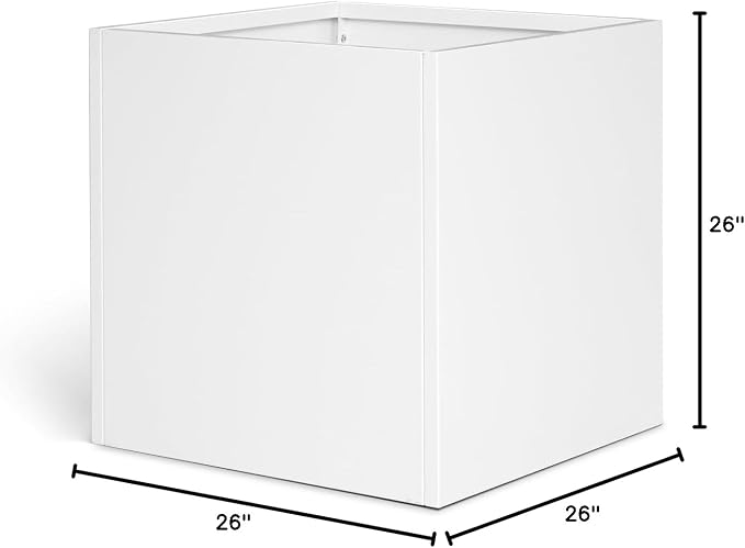 White Steel Planter Square Outdoor Planters Galvanized Steel Planter Box 26 - Image 8