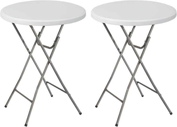 Bonnlo 32" Cocktail Table High Top Table, Folding Round Table Bar Height by Bonnlo