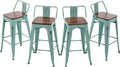 Andeworld Bar Stools Set of 4 Counter Height Stools Industrial Metal Barstools by Andeworld