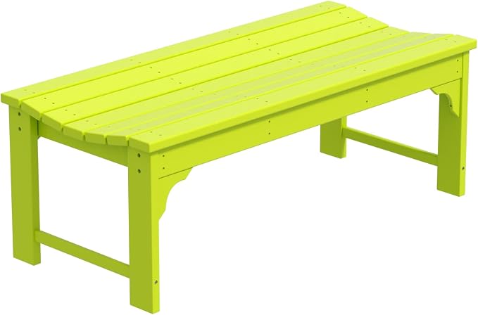 WO Home Furniture Outdoor 46" Backless HDPE Adirondack Bench, Poly Lumber Seat - Image 4