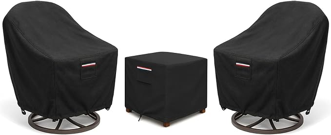 Patio Furniture Covers Set for 3-Piece Bistro Sets, Heavy-Duty 600D Waterproof by Unknown