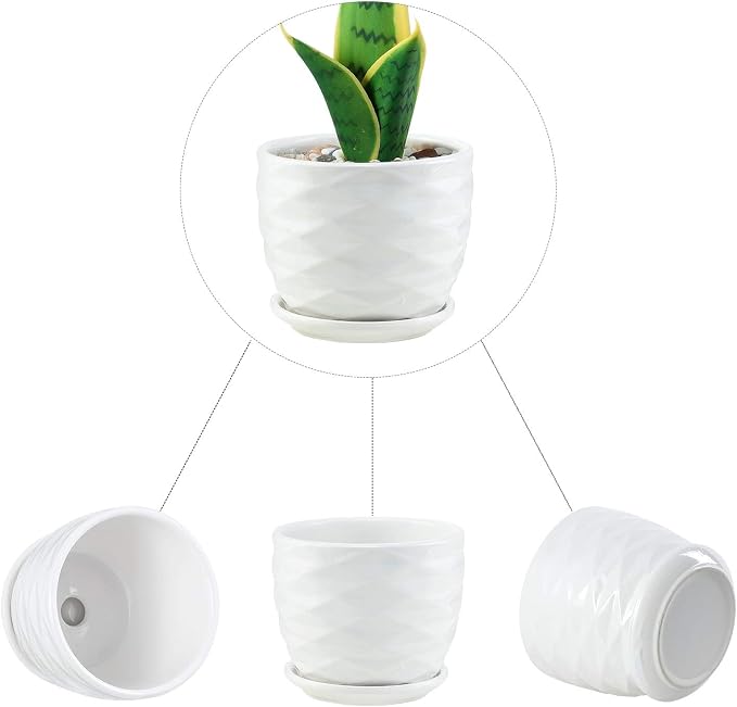 Plant Pots - 4.7 Inch Cylinder Ceramic Planters - Image 5