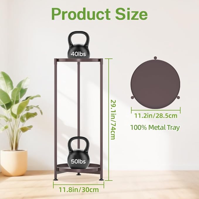 iDavosic.ly 2 Tier Corner Plant Stand Indoor, Tall Vertical Metal Flower Heavy - Image 6