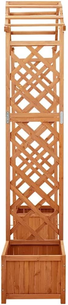 vidaXL Garden Arch with Planters, Arch Trellis, Wooden Pergola, - Image 6