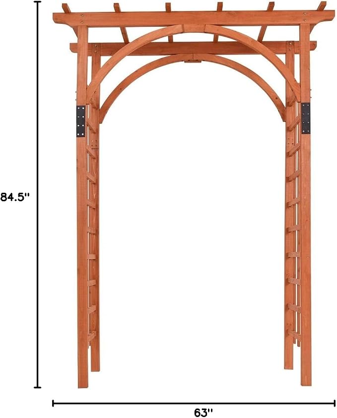 Premium Outdoor Wooden Cedar Arbor Arch Pergola Trellis Wood Garden Yard Lattice - Image 10