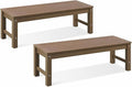 Psilvam Knight Bench Set of 2, Two Person Outdoor Poly Lumber Patio Backless by PsilvamGardenFurniture
