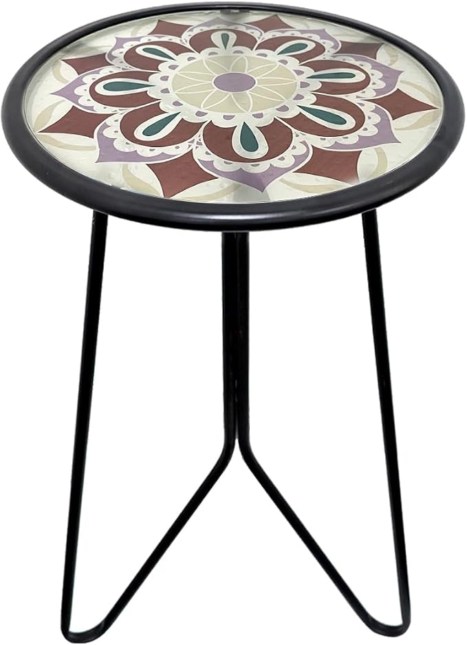 LIFFY Outdoor Side Table, Indoor Round Home Decor End Table & Accent Table by LiffyArt