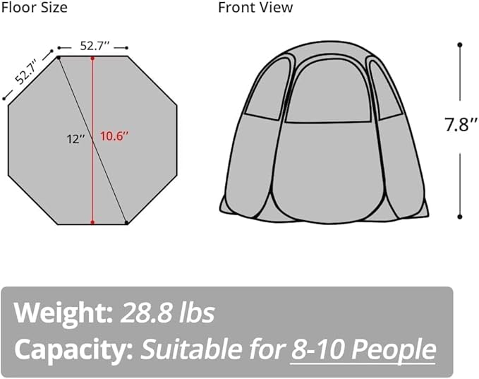 Alvantor® Screen House Gazebo, Pop Up Igloo Screened Canopy Tent - Image 2