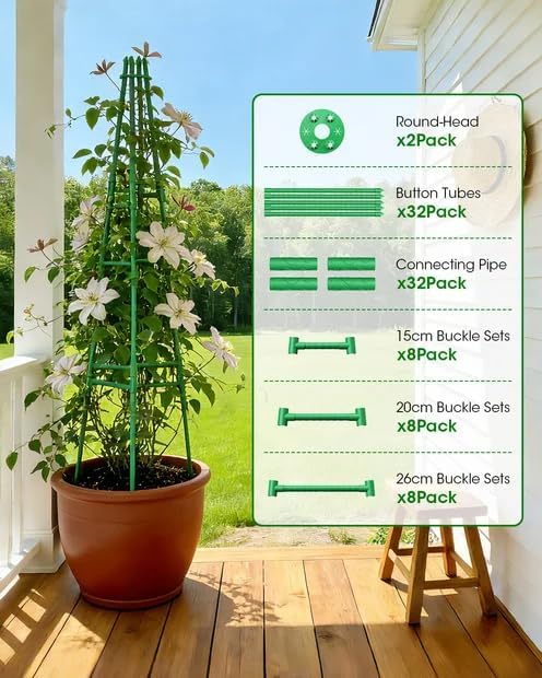 2 Pack Garden Trellis for Climbing Plants Outdoor, 6FT Plant Trellis Support - Image 7
