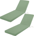 Outdoor Chaise Lounge Cushion Set of 2, Fadesafe Water-Repellent Lounge Deck by COMCAVER