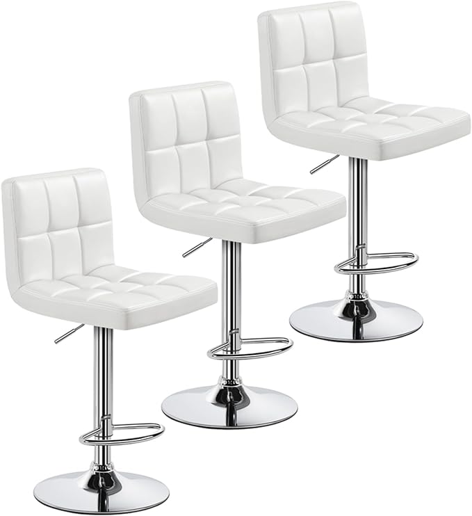 Yaheetech Bar Stools Set of 3, Adjustable PU Leather Swivel Barstools, Modern by Yaheetech