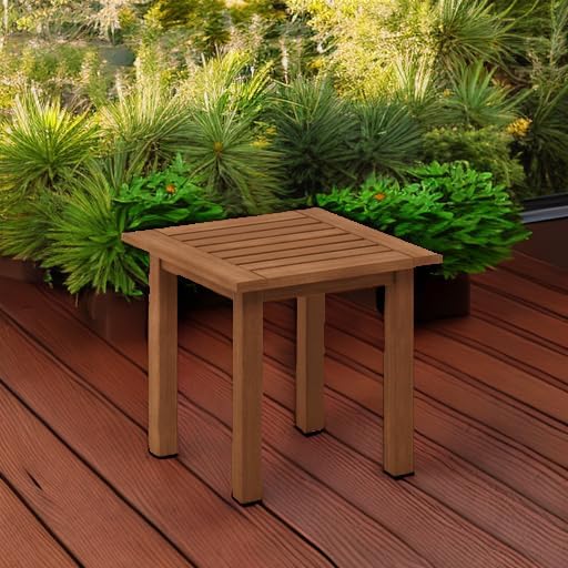 Furinno FG18506 Tioman Hardwood Patio Furniture Outdoor End Table - Image 5
