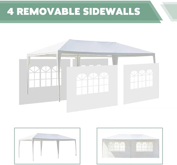 Outdoor 10' x 20' White Gazebo Canopy Tent - Image 5