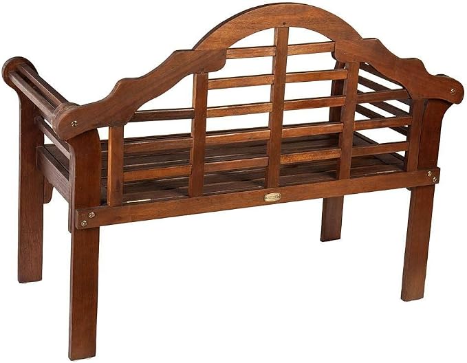 Plow & Hearth Weatherproof Lutyens Eucalyptus Wood Garden Bench | Foldable - Image 9