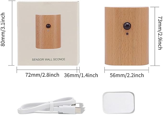 LANDGOO White Ash Wood Night Light Step Light - Image 9