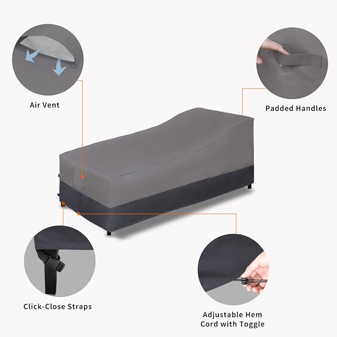 Easy-Going Waterproof Outdoor Chaise Lounge Cover, Heavy Duty Patio Lounge - Image 4