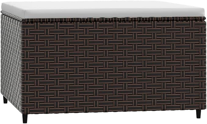vidaXL Brown Poly Rattan Patio Footrest by vidaXL