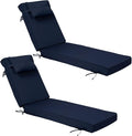 Outdoor Chaise Lounge Cushions Set of 2, Waterproof Fade Resistant Patio by Actualaction