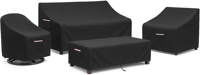 4-Piece Patio Furniture Cover Set, Waterproof Outdoor Furniture Covers by Unknown