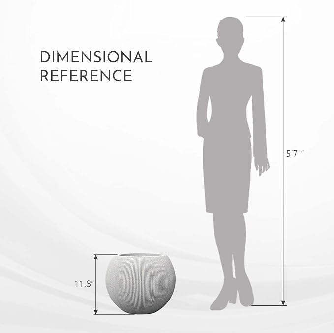 11.8" H X 14.5" D Round Plastic Planter - Image 3