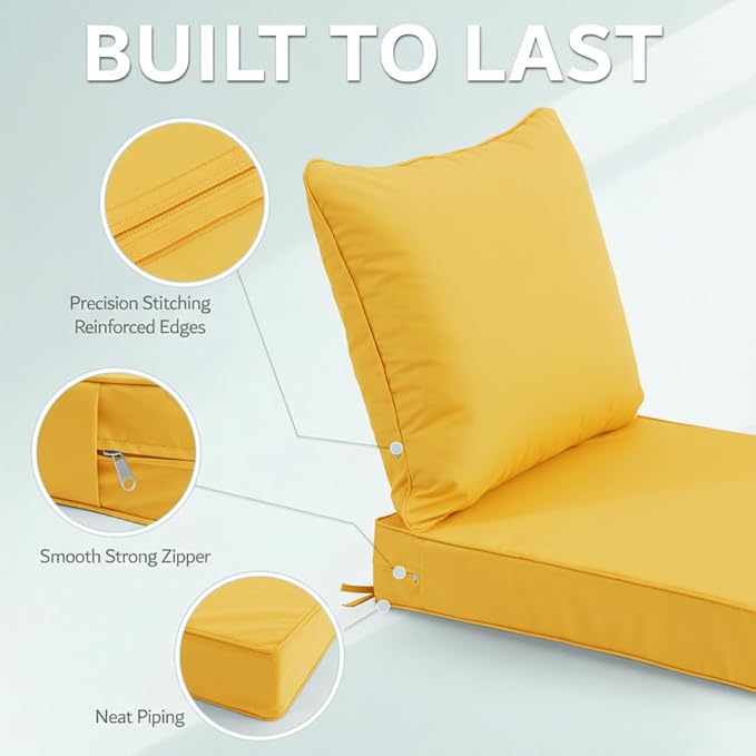 24x24 Inch Outdoor Chair Cushions Set of 2, Patio Furniture Cushions - Image 6